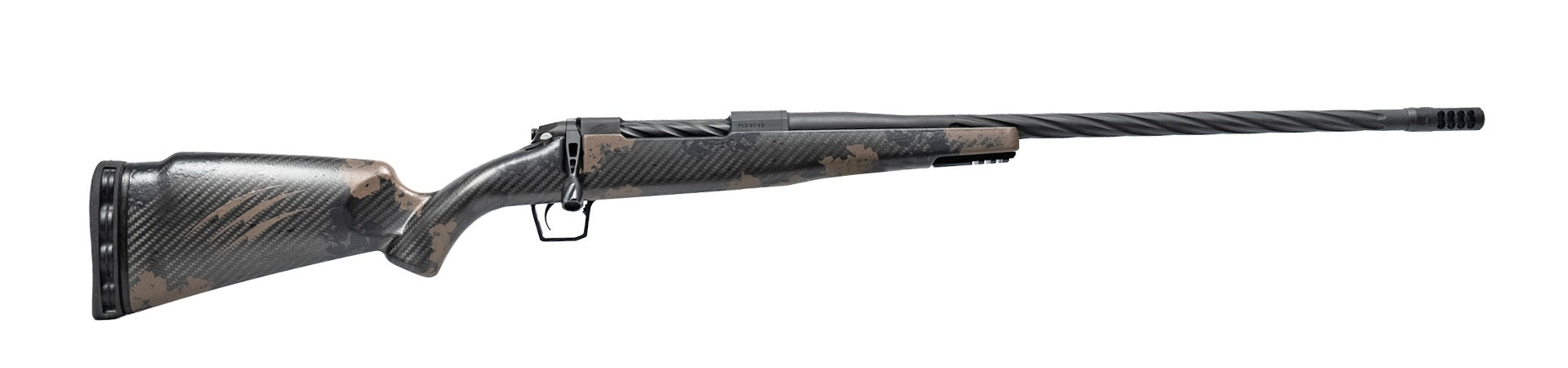 Fierce Firearms Twisted TI Rogue 7mm PRC 22in Black Cerakote Titanium Receiver Rifle - Trophy Camo Carbon Fiber Stock
