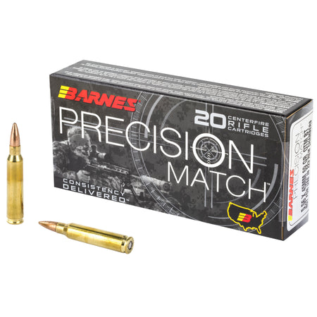Barnes 5.56x45mm NATO 30846 Precision Match Open Tip Match Boat Tail 69 Grain