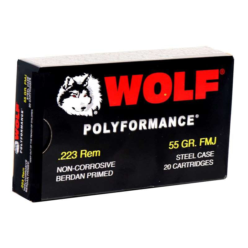 Wolf Steel Case 223 Remington 55 Grain Full Metal Jacket(FMJ)