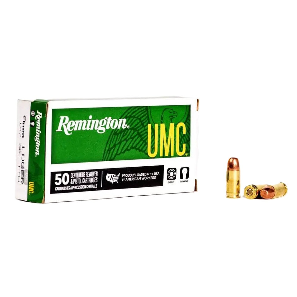 Remington 9mm Luger/Parabellum 23732 UMC Full Metal Jacket FMJ 147 Grain