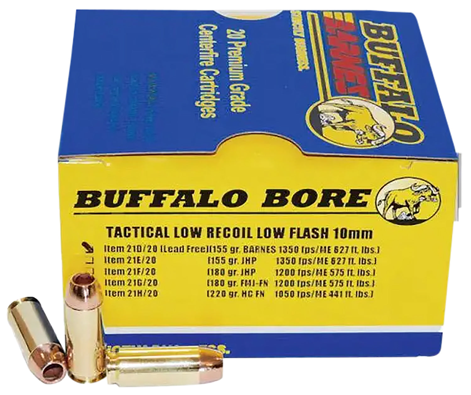Buffalo Bore 10mm Auto 21D20 +P Barnes TAC-XP Lead Free 155 Grain