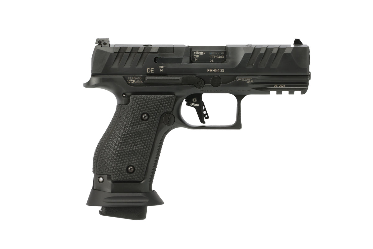 Walther Arms 2896991 PDP Pro Compact Frame 9mm Luger 18+1 4" Black Steel Barrel, Black Optic Cut/Serrated Steel Slide, Black Steel Frame w/Picatinny Rail, Textured Wraparound Grip