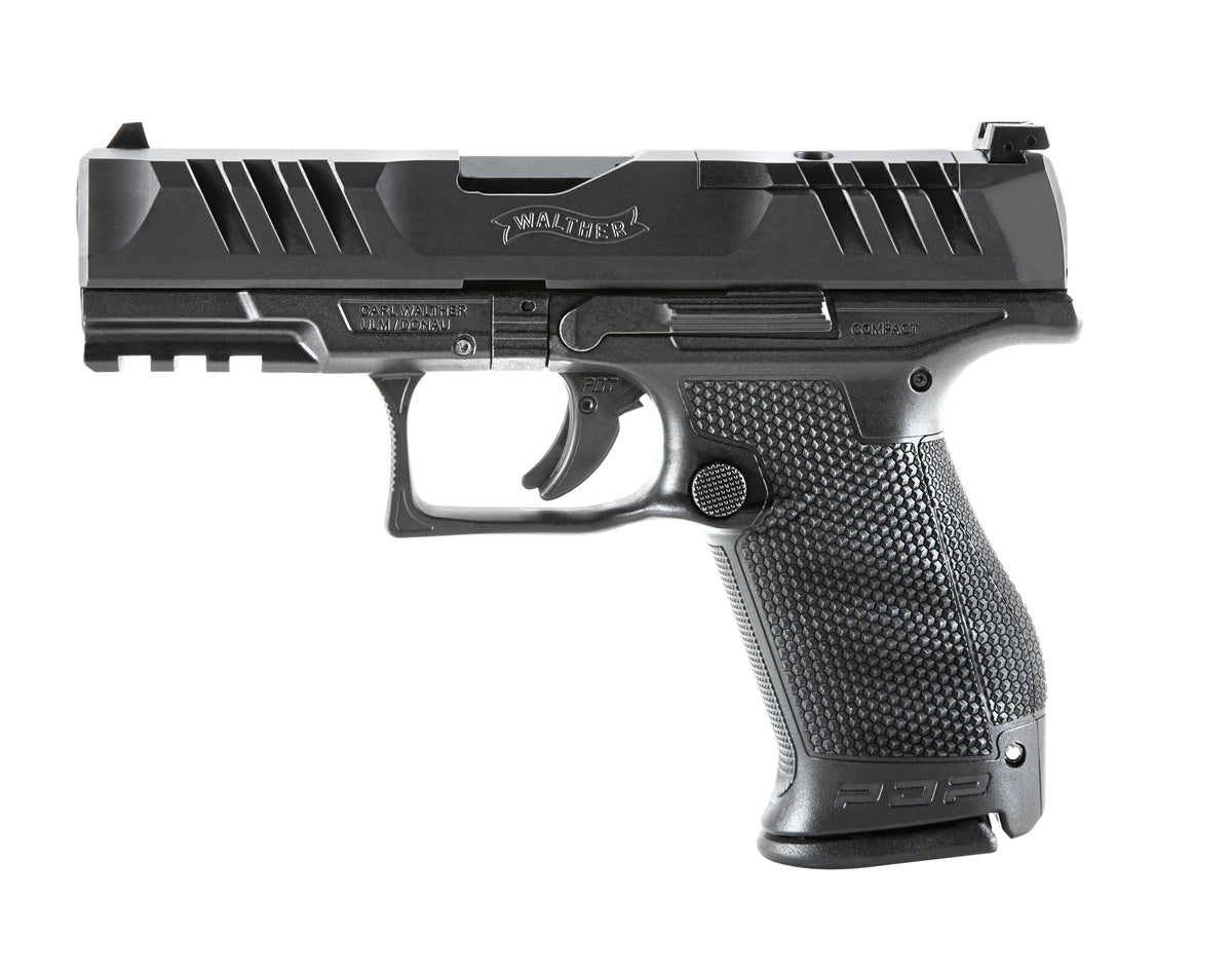 Walther PDP Compact Frame 9mm 4" Pistol, 10+1, Black Steel Barrel