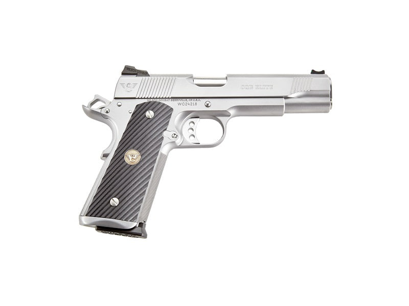 Wilson Combat CQBEFS45SS CQB Elite 45 ACP 8+1 5" Stainless Match Grade Barrel, Serrated Stainless Steel Slide, Stainless Steel Frame w/Beavertail, Black G10 Starburst Grip