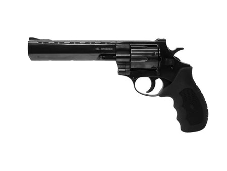 Weihrauch Guns 770134 Windicator 357 Mag 6rd 6" Blued Steel Barrel, Cylinder & Frame, Ramp Front/Fixed Rear Sights, Exposed Hammer, Finger Grooved Black Rubber Grip