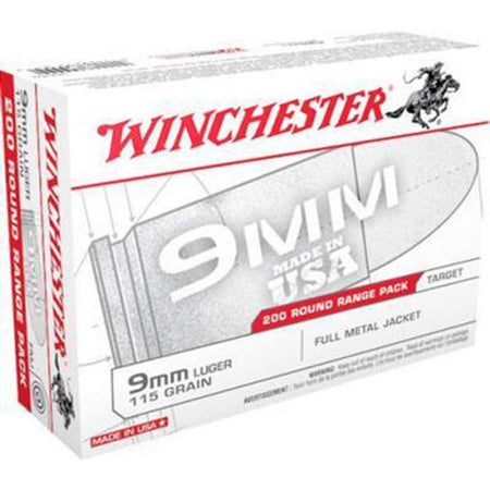 Winchester 9mm Luger/Parabellum USA9W USA Full Metal Jacket FMJ 115 Grain