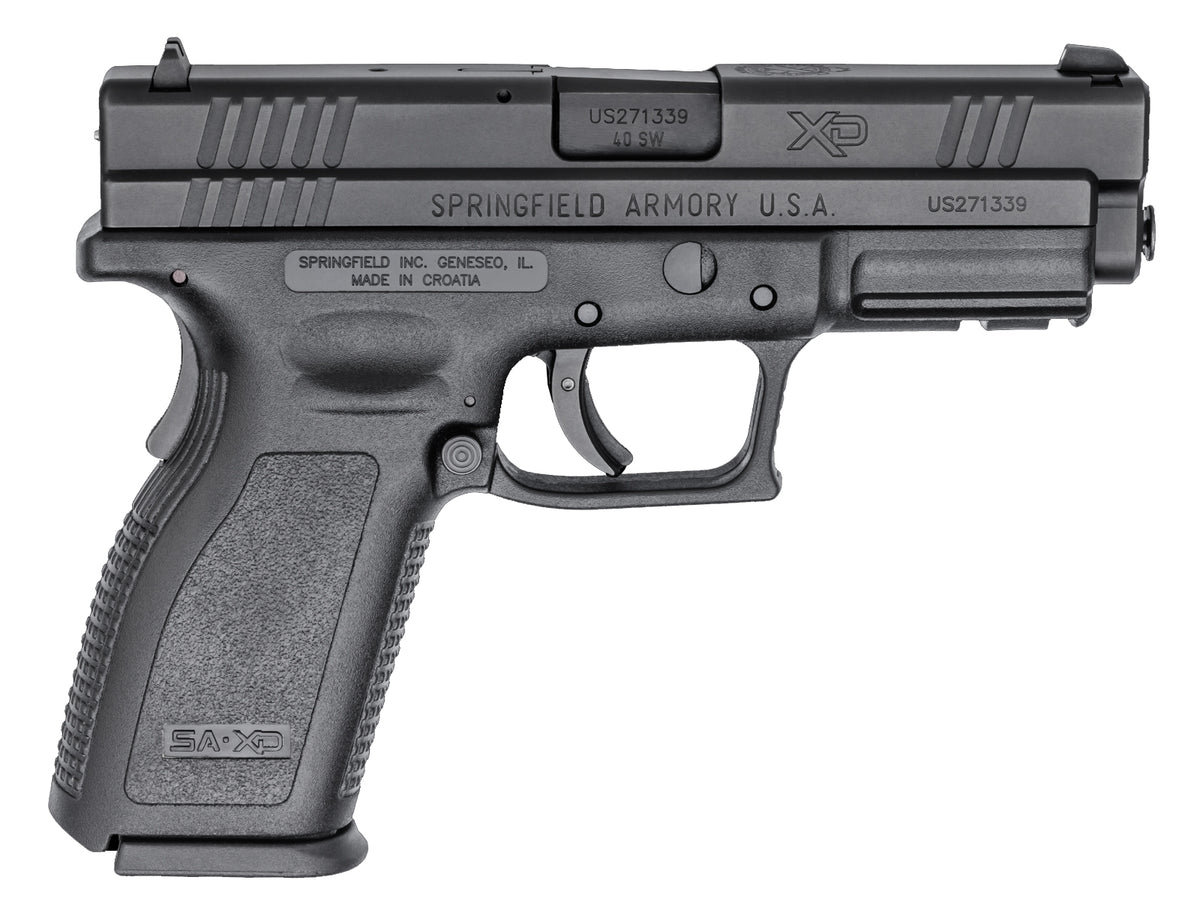 Springfield Armory XD9102 XD Service *CA Compliant 40 S&W 10+1 4" Black Melonite Steel Barrel & Serrated Slide, Black Polymer Frame w/Picatinny Rail, Black Polymer Grip