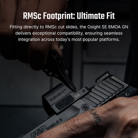 Osight SE 6 MOA Green Dot Enclosed Emitter Optic with RMSc Footprint