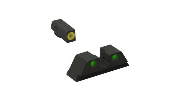 Meprolight ML41230 Hyper-Bright Yellow/Green Tritium Front & Rear Sights for Kimber 1911 Suppressed