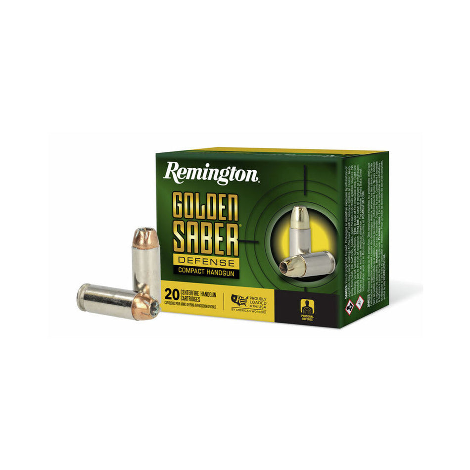 Remington 10mm Auto R21370 Golden Saber Brass Jacket Hollow Point 180 Grain